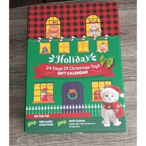 Poppin Paws Holiday 24 Days Of Christmas Toys Gift Calendar For Cats With Catnip